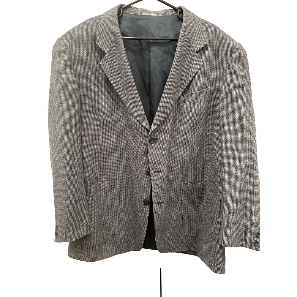 River Brand by Arrow Mens Grey Micro Pattern 3 Button Blazer Sport‎ Coat 46R